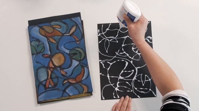 'Stained Glass' Chalk Pastel Drawing With PVA Glue Resist | Mixed Media Activity | Zart Art