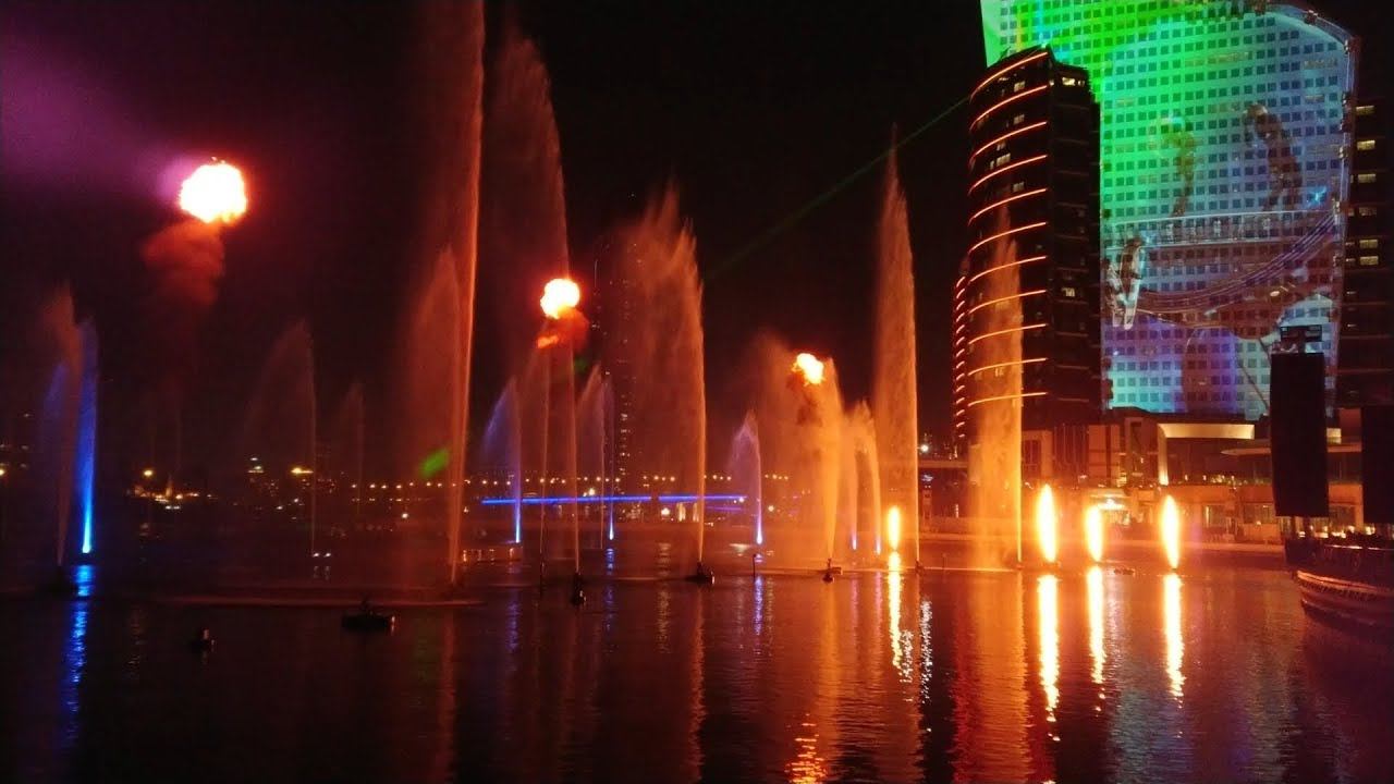 Световое шоу - IMAGINE Dubai Festival City