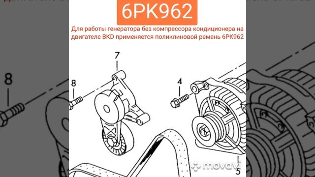 Установка ремня генератора 2.0 TDI  без компрессора кондиционера на двигатель BKD.