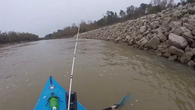 Kayak Fishing At Dam B Spillway