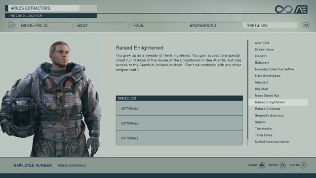 Starfield Character Creation | Traits | 4K