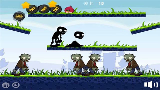 Angry Birds Fry Zombie - RED BIRD DROPPING MASSIVE TNT TO BURN ZOMBIE!