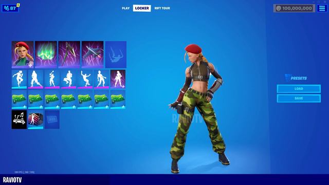 Cammy Skin Showcase With Emotes & Dances - Fortnite X Street Fighter Skins