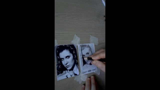 Topps Star Wars The Return Of The Jedi Black And White Leia Sketch Card Timelapse - MDye