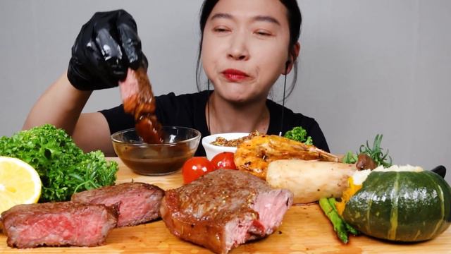 채끝 스테이크 리얼사운드 먹방 ASMR BEEF STRIP LOIN STEAK MUKBANG EATING SOUNDS NO TALKING | NAJIN