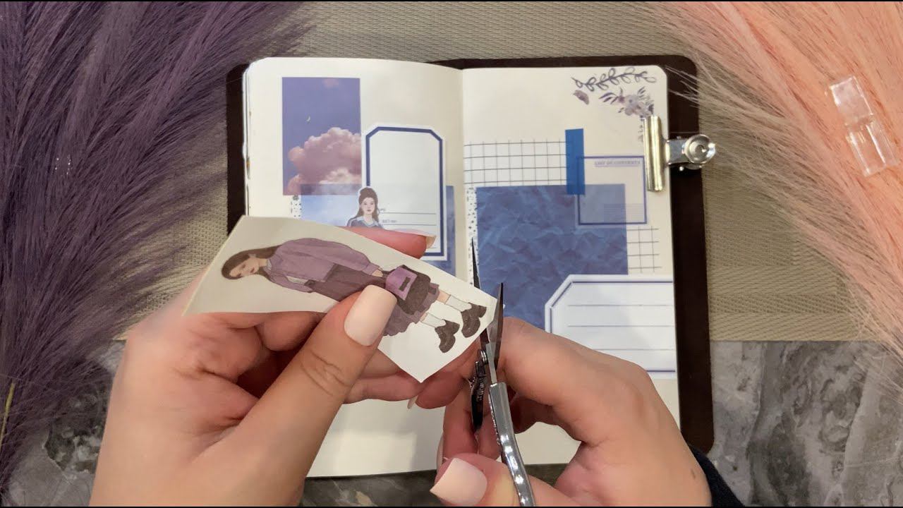 Blue Dreams | ASMR For Sleep | Journaling | No Talking | Decoration | Relaxation 45