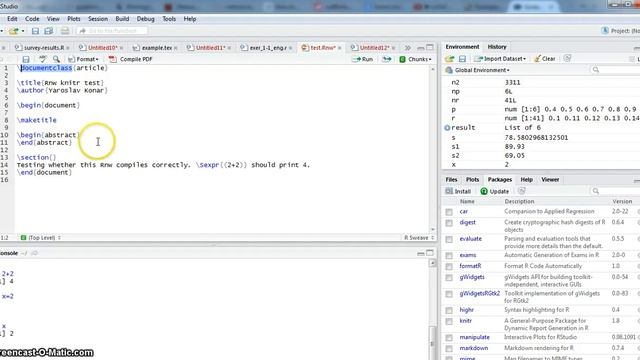 LaTeX Tutorial 10a: LaTeX + R, Knitr