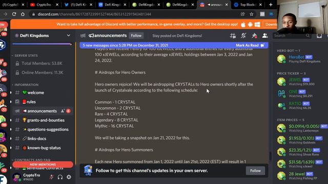 $100 JEWEL Possible? + Defi Kingdoms AIRDROPS COMING SOON
