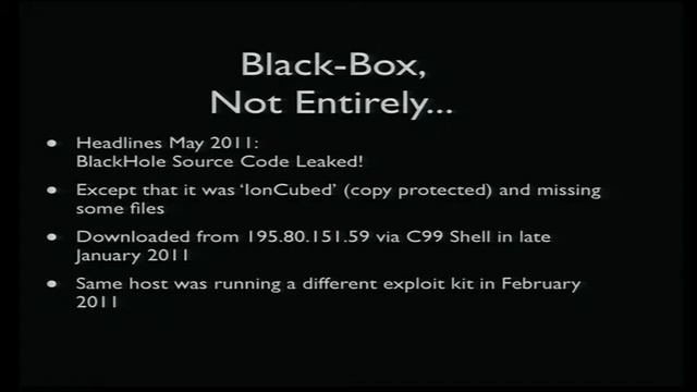 29C3: Analytical Summary Of The BlackHole Exploit Kit (EN)