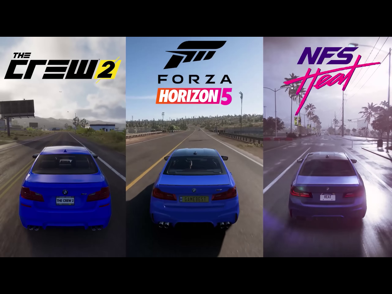 Forza Horizon 5 Vs NFS Heat Vs The Crew 2 - Сравнение физики и деталей