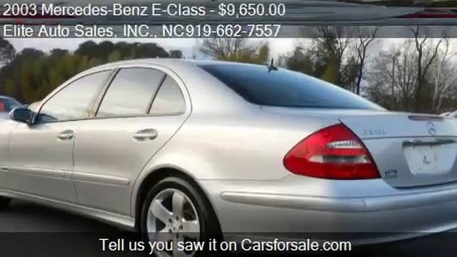 2003 Mercedes-Benz E-Class E320 Sport For Sale In Raleigh, N