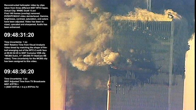 WTC 1 / 9:00:34am - 10:36:39am / NE, N & NW / Raw Video By WNBC-TV Chopper 4 - Sel. Take 1 Of 1