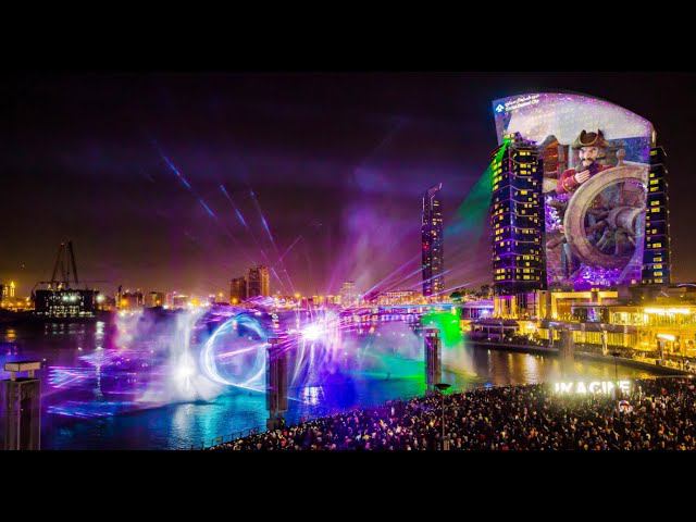 Световое шоу - IMAGINE Dubai Festival City - 