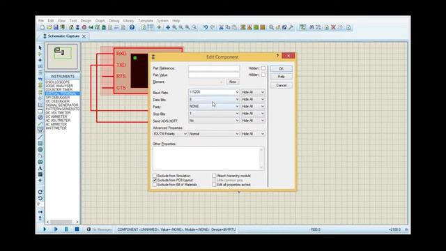 Общение с внешними устройствами в Proteus