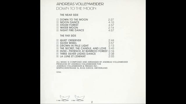 ANDREAS VOLLENWEIDER - Down to the Moon - CD 1986