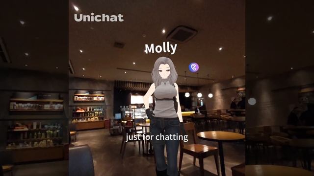 Chatting With AI Girl Molly At Starbucks. We Just Met In The Virtual Bar Yesterday.