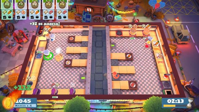 Overcooked 2. Carnival Of Chaos Kevin 1 | 3 Players Online Coop 4 Stars | Score: 2453