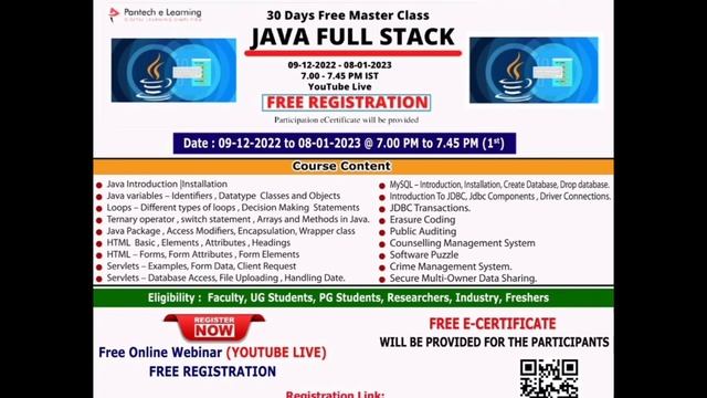 30 Days Free Software Course Training With Job|Free Java Full Stack Course Training|Training+ Job