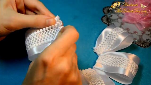 Нарядный БАНТ из лент С ЦВЕТКОМ канзаши 🎀 Bows Kanzashi