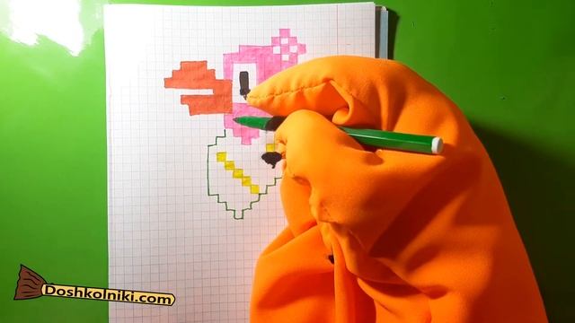 Большие рисунки по клеточкам с Котом Баюном ?. Попугай. Уроки рисования (2019 год)