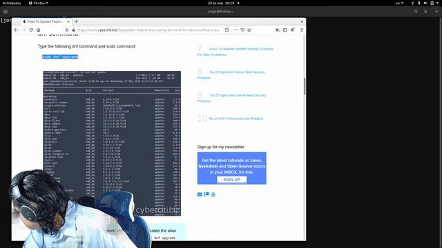 Installing Fedora 33.