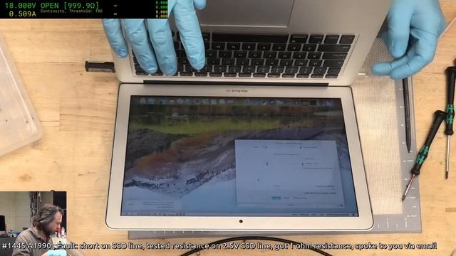 1445: Macbook A1990 With A 1 Ohm Short On The SSD, Probably Dead But We'll Check It Out