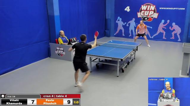 09:30 Хамурда Виталий 3-1 Плющ Павел  стол 4  ЮГ-1  27.04.22