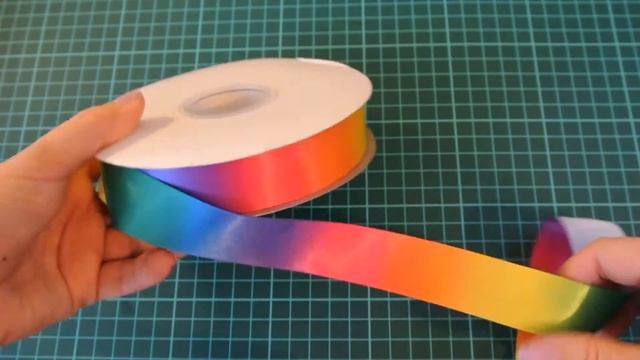 Закрома мастерицы. 712кфлент.Лента атлас 25мм радуга, лот 50ярд.Видео обзор покупок с Аliexpress.co