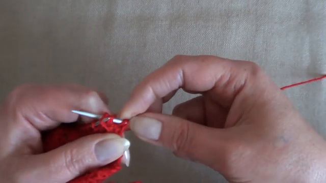 Простой ажурный узор с протяжками