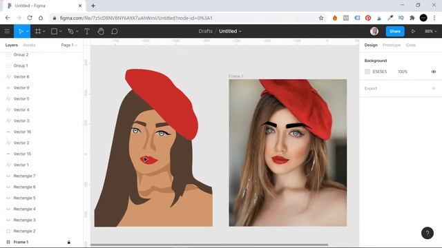 Figma - рисуем Flat портрет