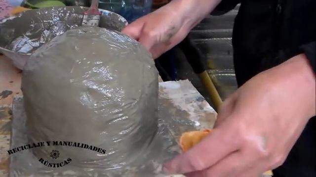 Como Hacer Maceta Colgante De Cemento Y Tela #1