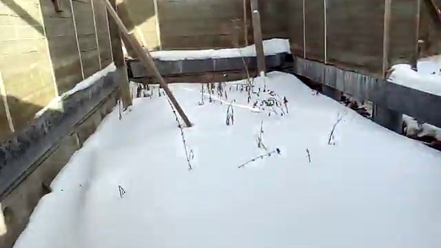 Опилкобетон зимой