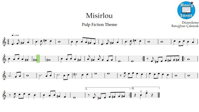 🎼 Misirlou (Pulp Fiction Theme ) - Notaları - Ara Malikian
