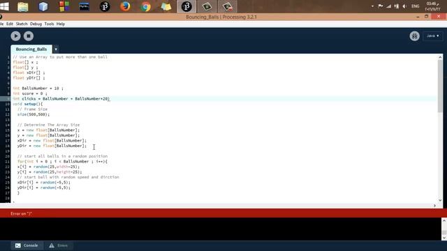 Bouncing Balls Game Creation (With Processing)