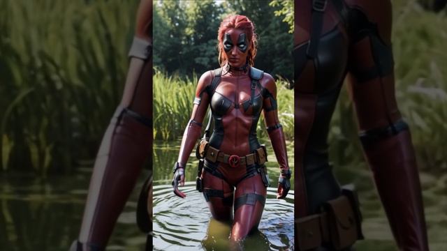 Леди Дэдпул гуляет по воде