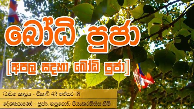 Bodhi Poojawa Kavi Gatha - Buddhist Puja Chantings By Hapugoda Priyankara Thissa Thero