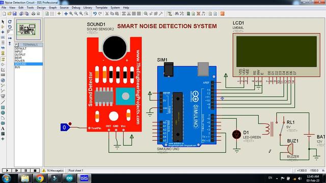 Smart Noise Detection System Using Arduino With Code And Circuit || Proteus Simulation
