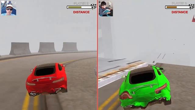 Cartoon Stunt Car Game   Two Players Gameplay