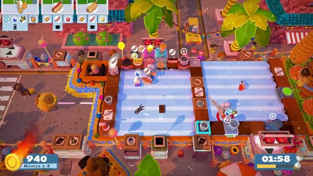 (outdated) Overcooked 2. Sun’s Out, Buns Out 1-5 | 2 Players Online Coop 4 Stars | Score: 2204