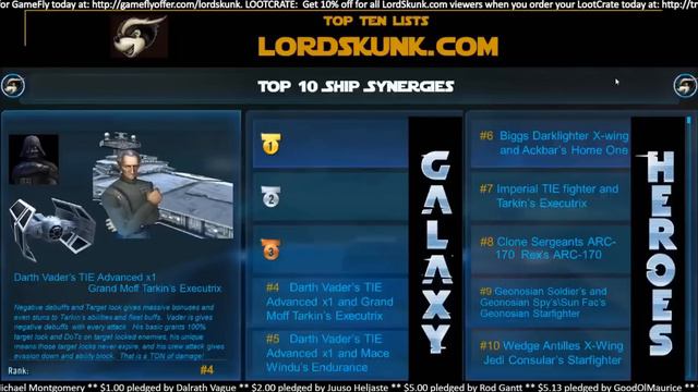 TOP 10 BEST SWGOH Ship Synergies  Star Wars: Galaxy of Heroes