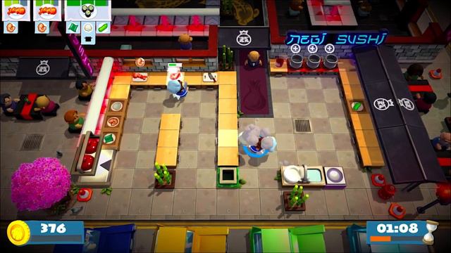 Overcooked 2 Level 1-1 - 1-6 (Playthrough 60 FPS!)