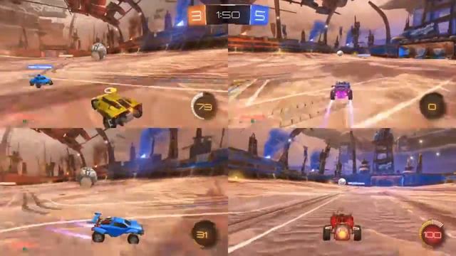 Rocket League Multiplayer Gameplay. Split Screen. Live Commentary