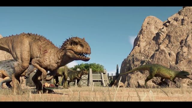 ALL LARGE CARNIVORE DINOSAURS BATTLE ROYALE IN ARENA -  Jurassic World Evolution 2