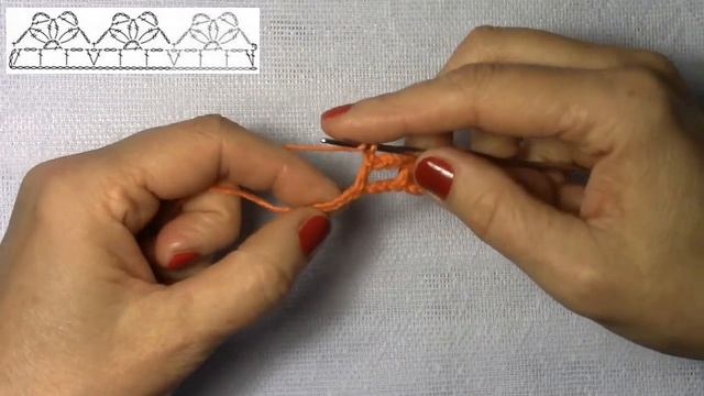 Кайма крючком. Схема вязания