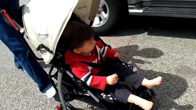 Ian Goes For A Walk In His New Stroller