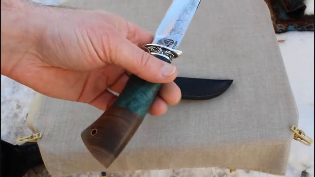 Нож «КАБАН», 95х18, кап клена, орех   артикул 11007