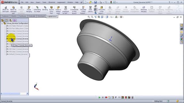 Logopress3 Round Draw Conical Reverse Draw