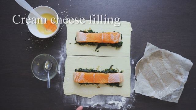 SALMON PIE With Cream Cheese And Spinach