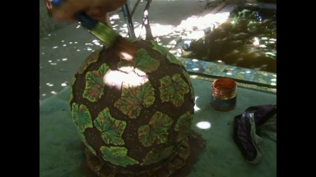 покраска декоративных шаров из бетона / Painting Decorative Concrete Balls