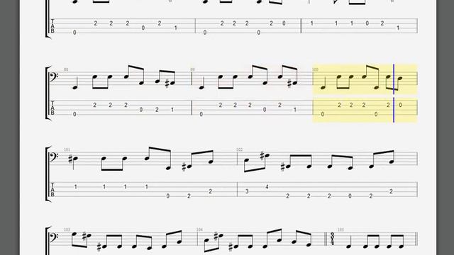 Metallica   Blackened Bass Guitar Tablature